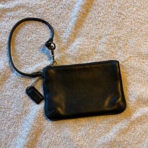 Coach Black Leather Wristlet
